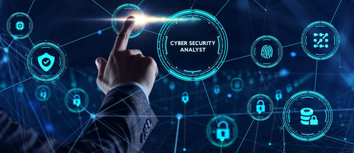Cybersecurity Analyst Monitoring Digital Security Network